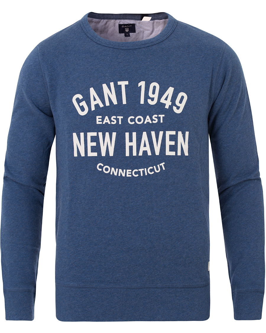 Heren | Truien | GANT | New Haven Sweatshirt Blue Melange