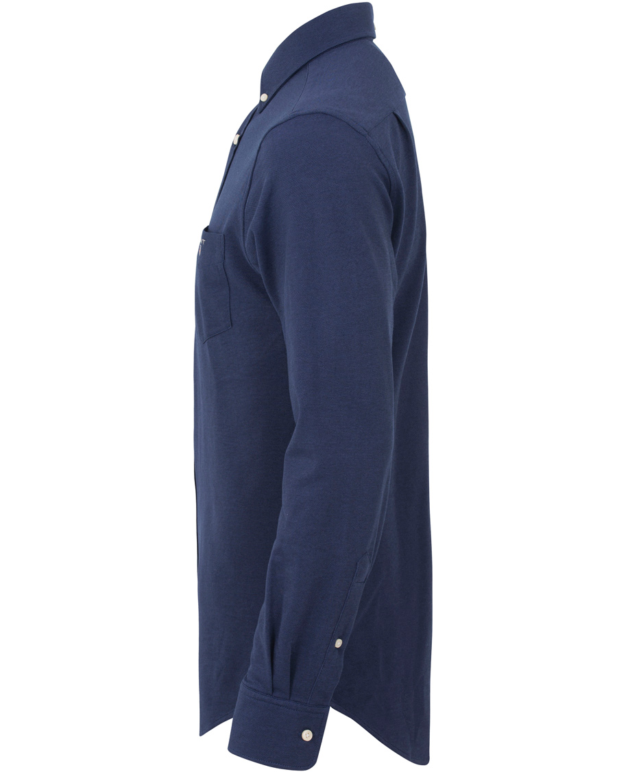 Heren | Overhemden | GANT | Fitted Body Tech Prep Pique Shirt Navy