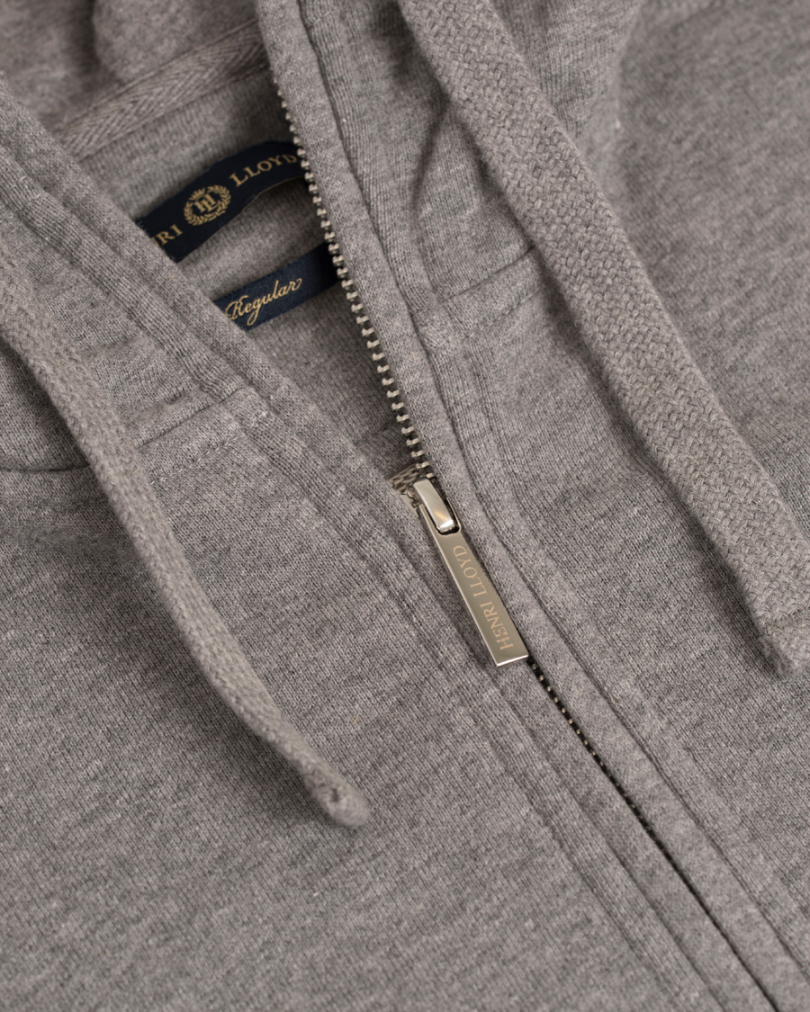Heren | Truien | Henri-Lloyd | Henri Lloyd Bredgar Full Zip Hoodie Grey Marl
