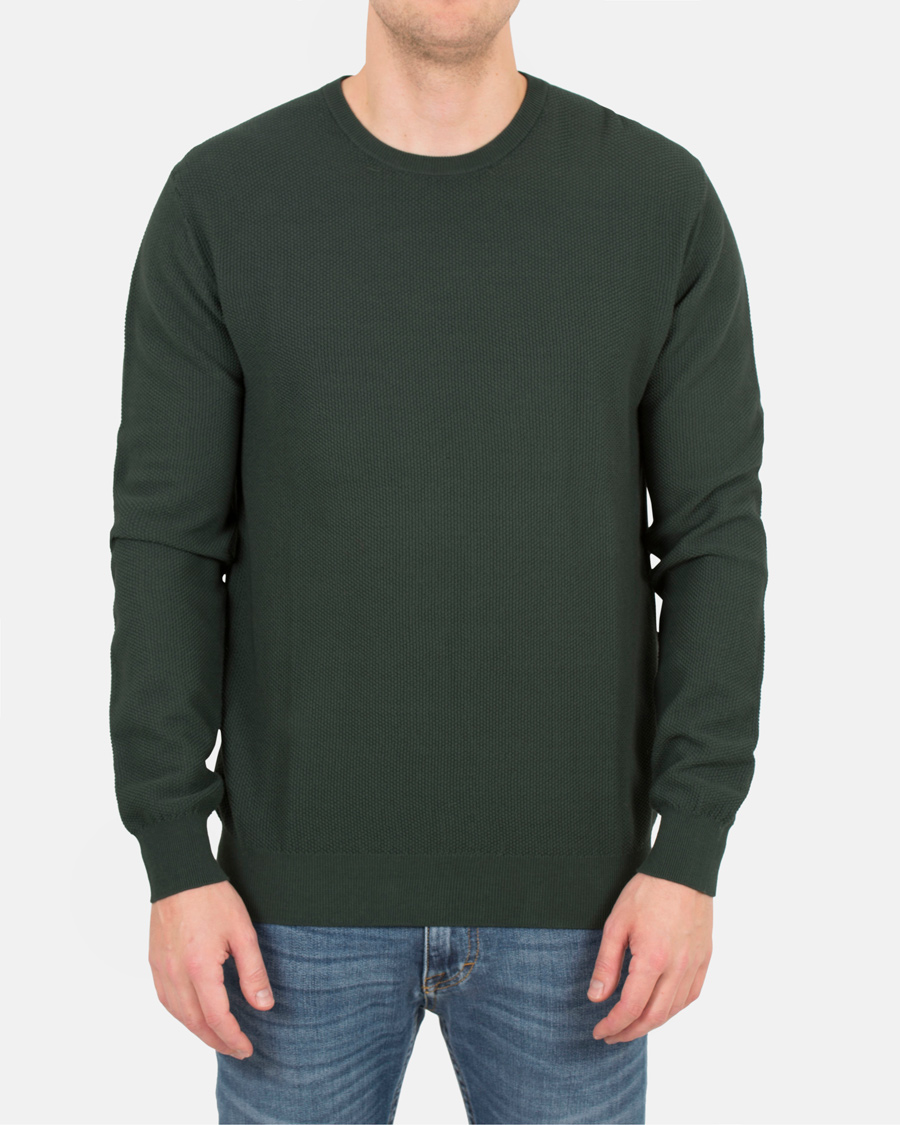 Heren | Truien | Tiger of Sweden | Matias Waffle Crew Neck Nobel Green