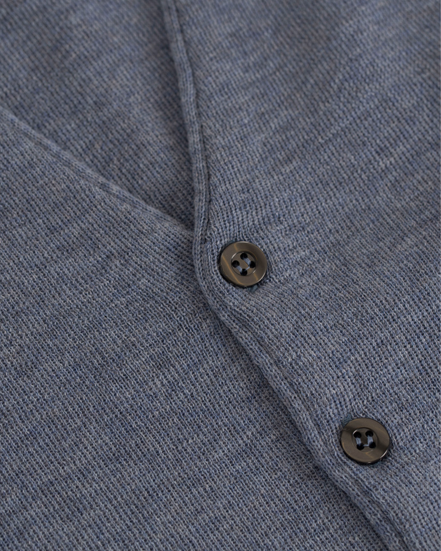Heren | Truien | Oscar Jacobson | Tailor Extrafine Merino Wool Waistcoat Blue Melange