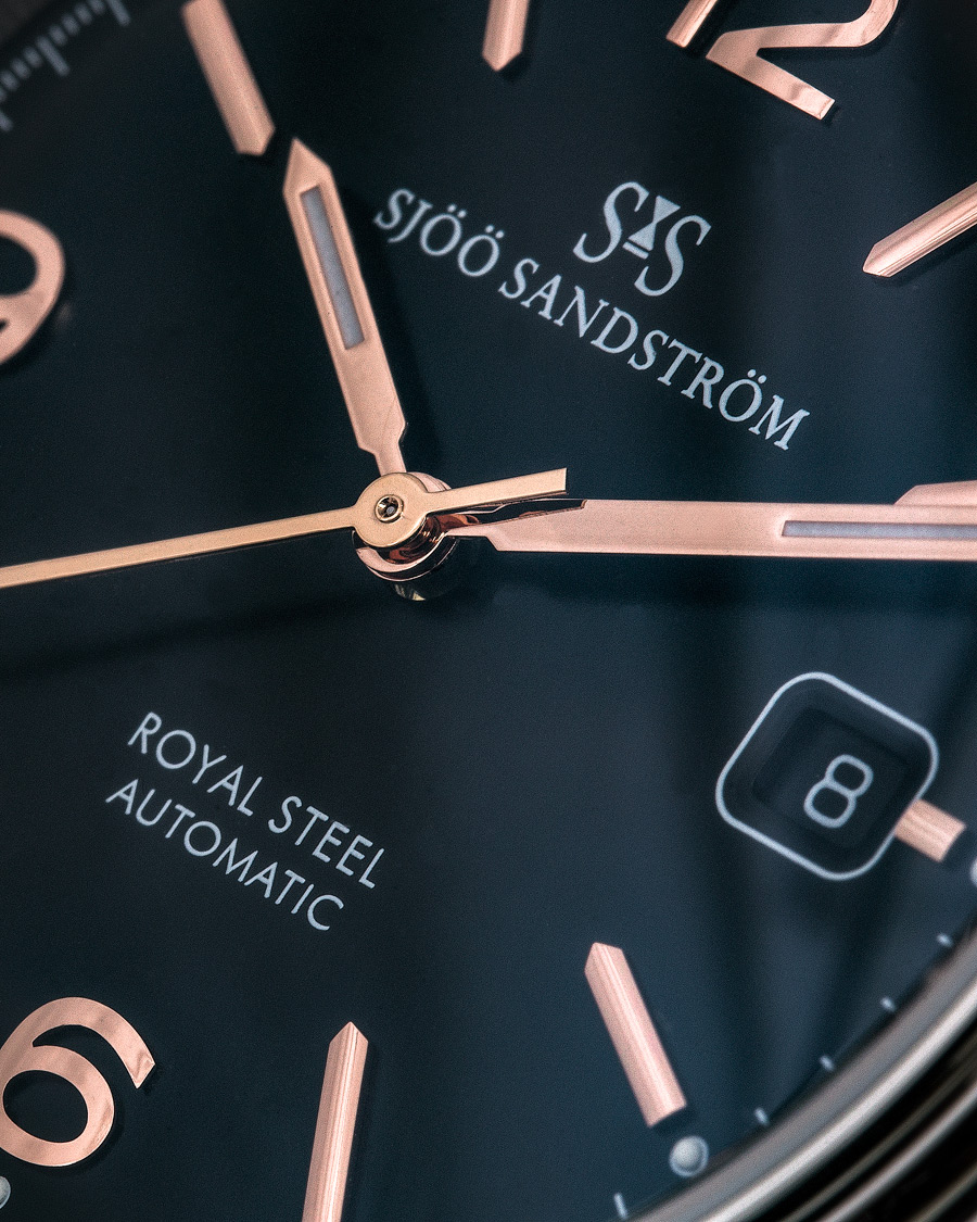 Heren | Sjöö Sandström Royal Steel Classic 41mm Black and Black Alligator | Sjöö Sandström | Royal Steel Classic 41mm Black and Black Alligator