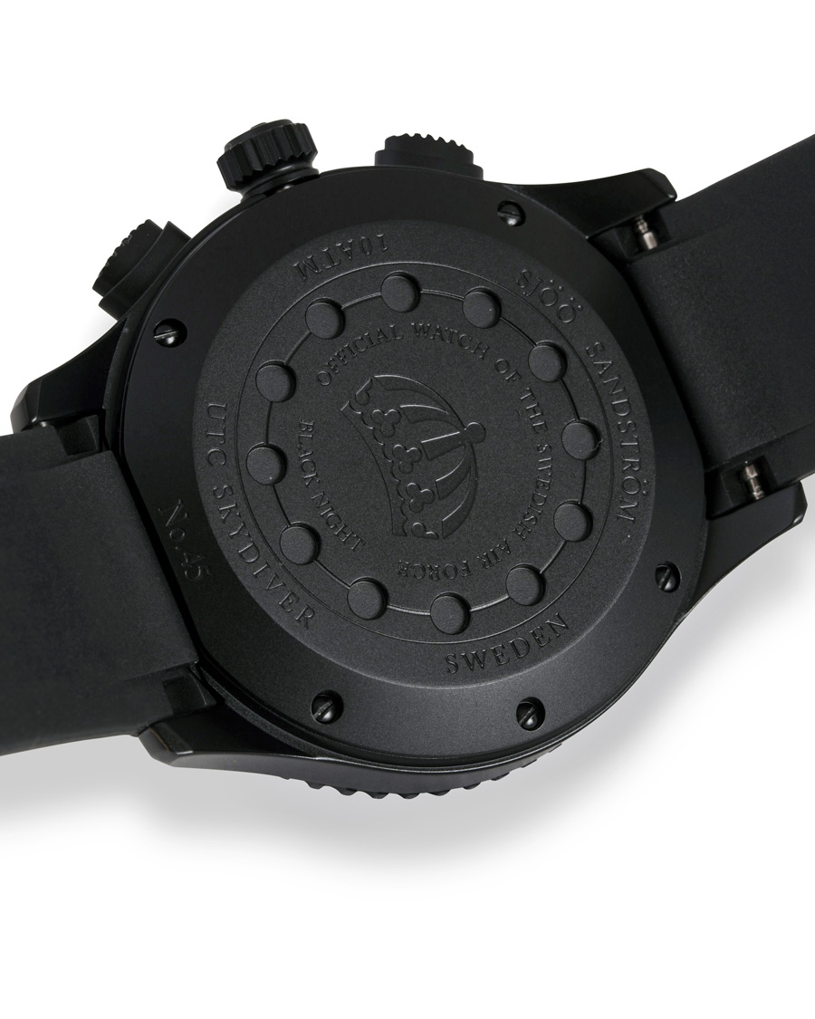 Heren | Sjöö Sandström UTC Skydiver 44,2mm Black Night and Black Rubber | Sjöö Sandström | UTC Skydiver 44,2mm Black Night and Black Rubber