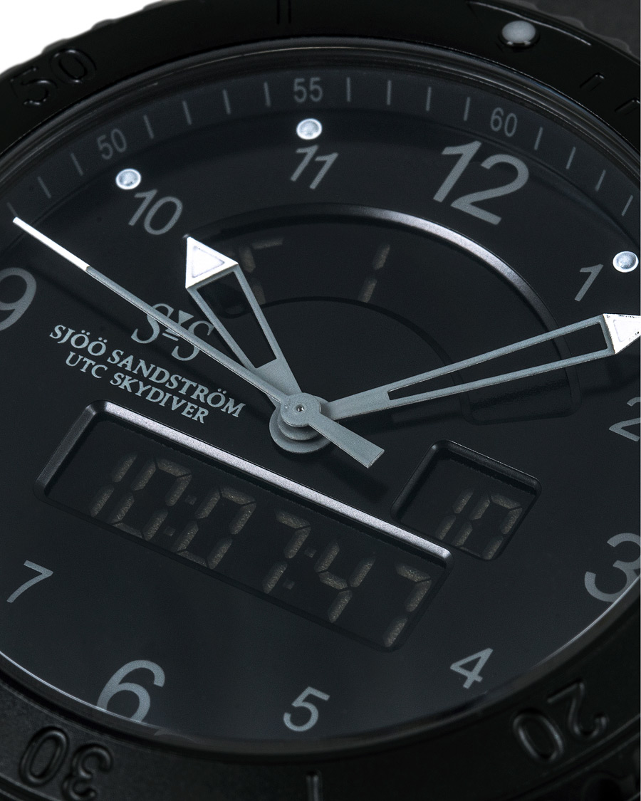Heren | Sjöö Sandström UTC Skydiver 44,2mm Black Night and Black Rubber | Sjöö Sandström | UTC Skydiver 44,2mm Black Night and Black Rubber