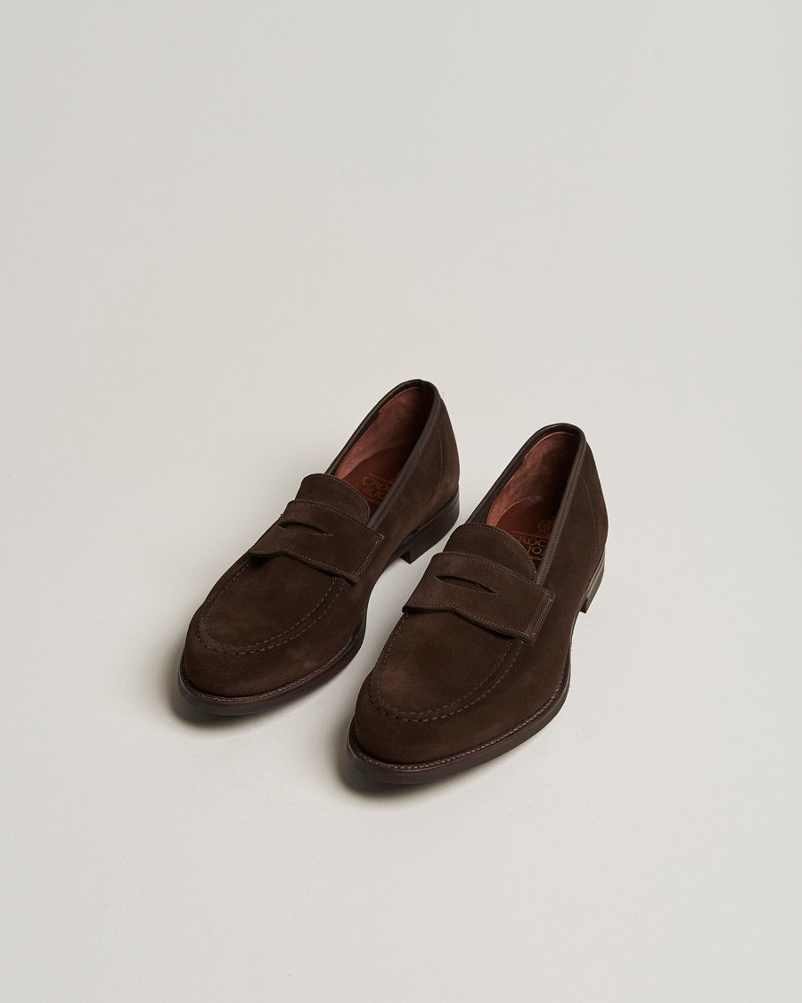 Heren |  | Crockett & Jones | Harvard City Sole Dark Brown Suede