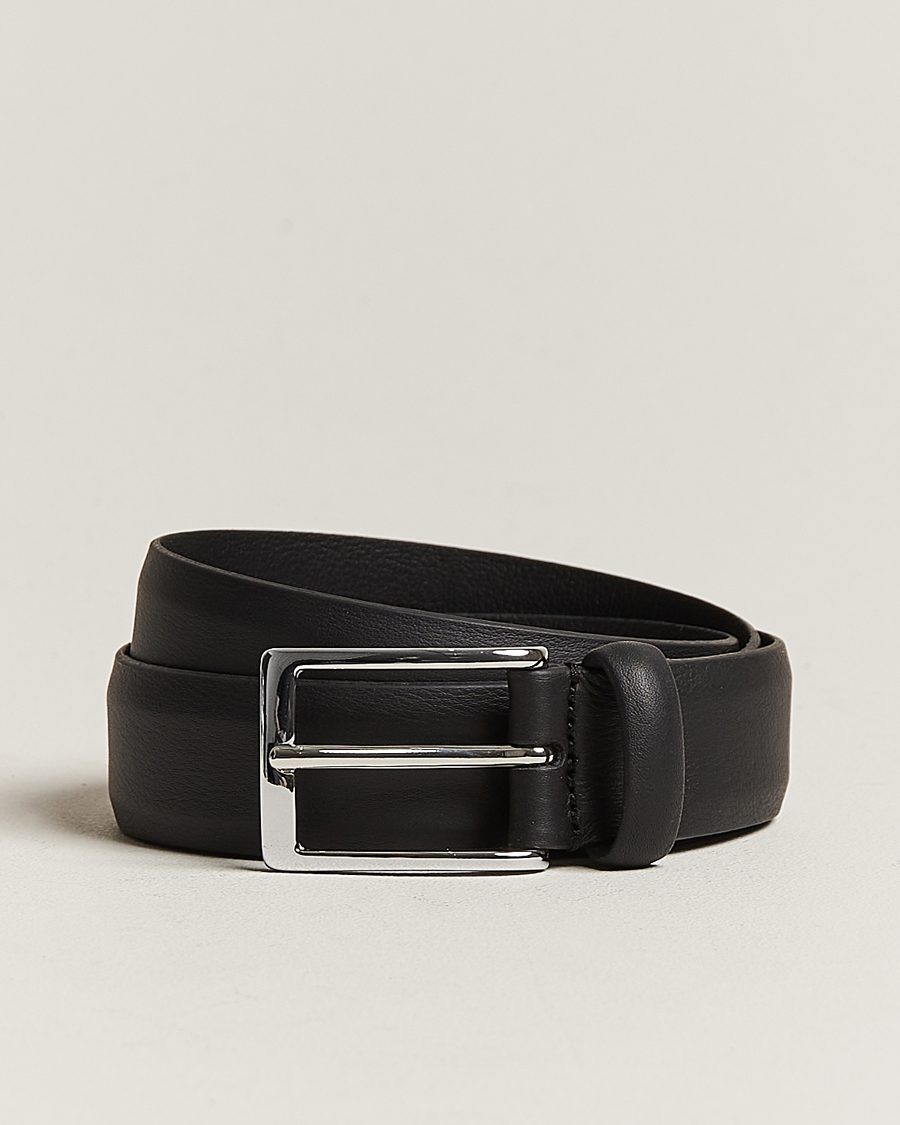 Heren | Riemen | Anderson's | Double Nappa Calf 3 cm Belt Black