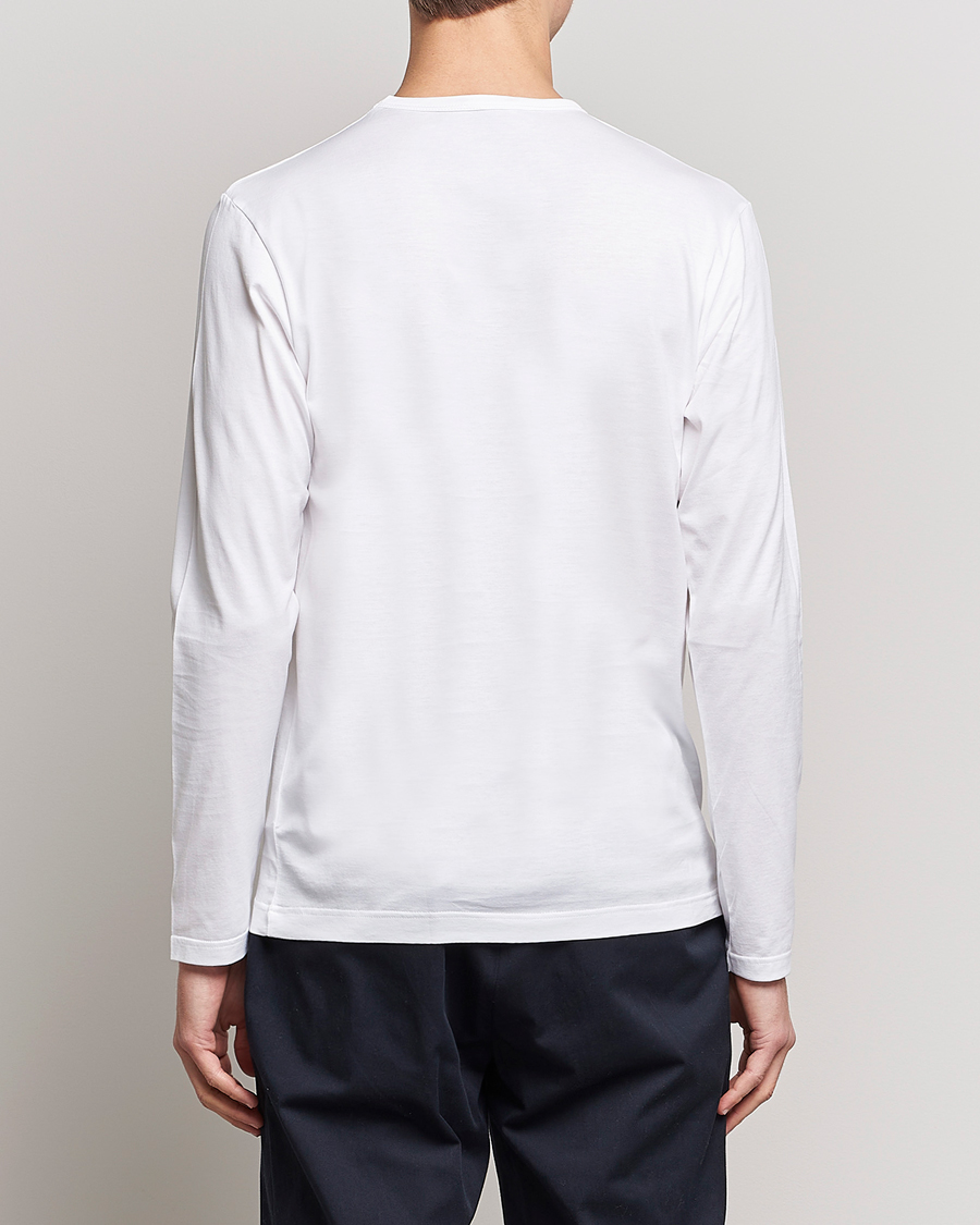 Heren | T-shirts | Sunspel | Long Sleeve Crew Neck Cotton Tee White