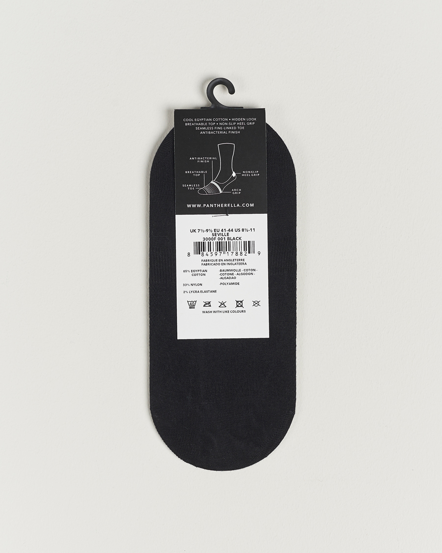 Heren |  | Pantherella | Footlet Cotton/Nylon Sock Black