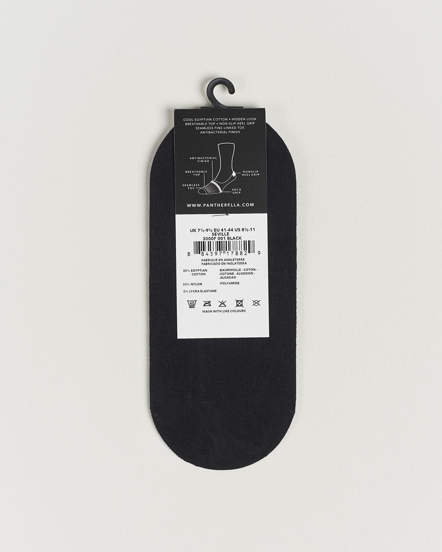 Heren | Best of British | Pantherella | Footlet Cotton/Nylon Sock Black