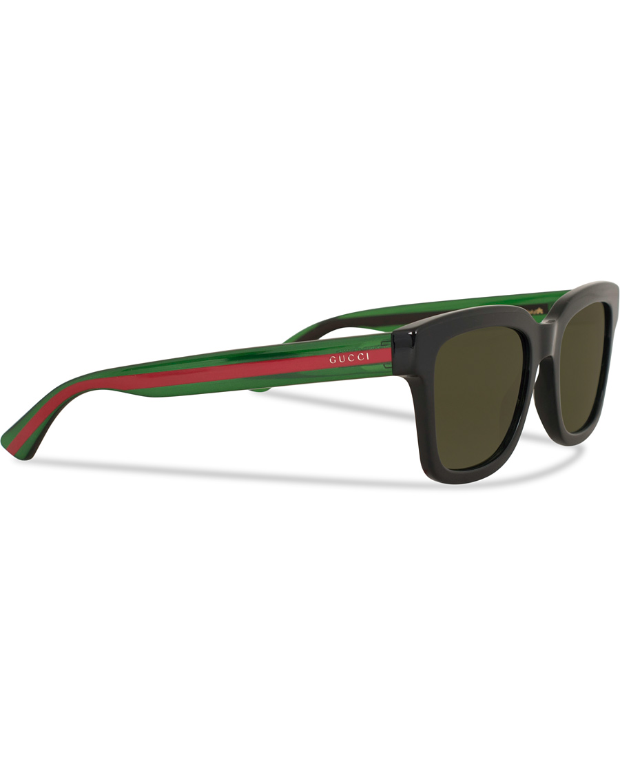 Heren | Gucci GG0001S Sunglasses Black/Green | Gucci | GG0001S Sunglasses Black/Green