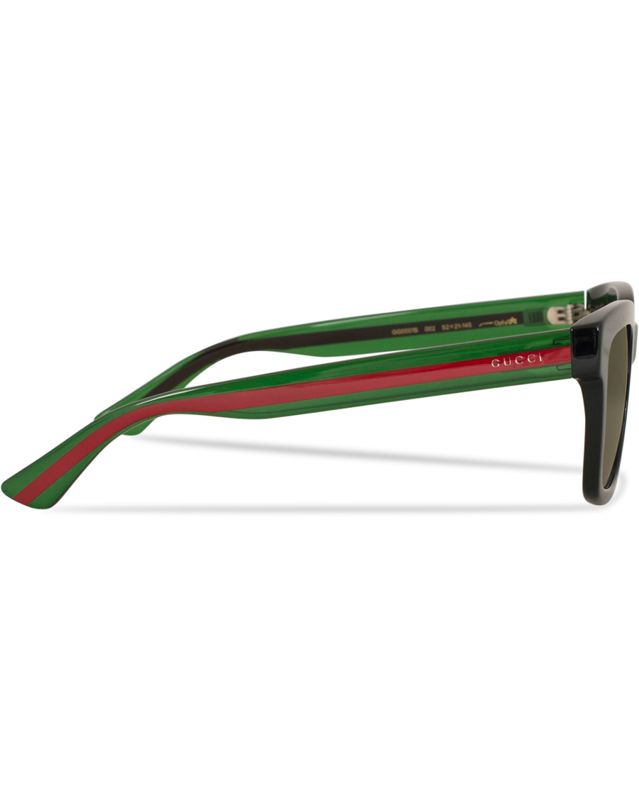 Heren | Gucci GG0001S Sunglasses Black/Green | Gucci | GG0001S Sunglasses Black/Green