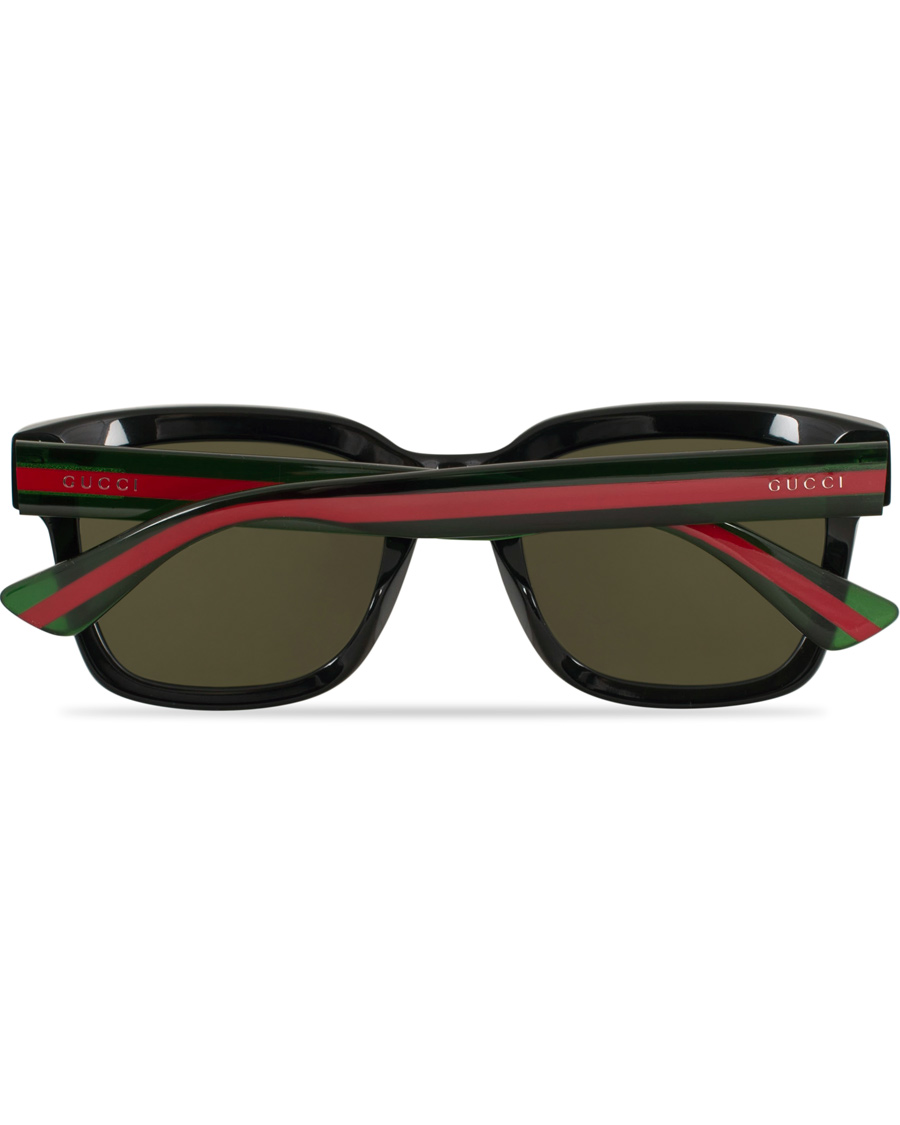 Heren | Gucci GG0001S Sunglasses Black/Green | Gucci | GG0001S Sunglasses Black/Green