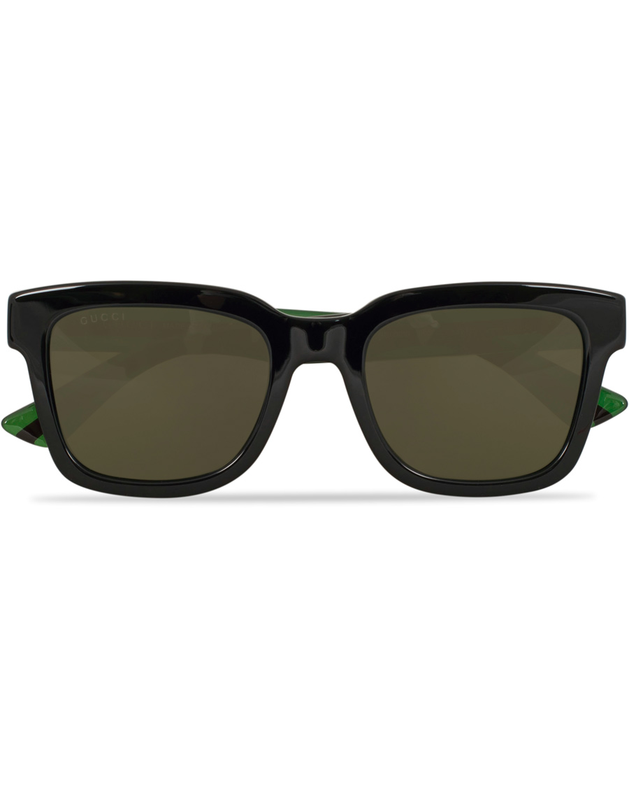 Heren | Gucci GG0001S Sunglasses Black/Green | Gucci | GG0001S Sunglasses Black/Green