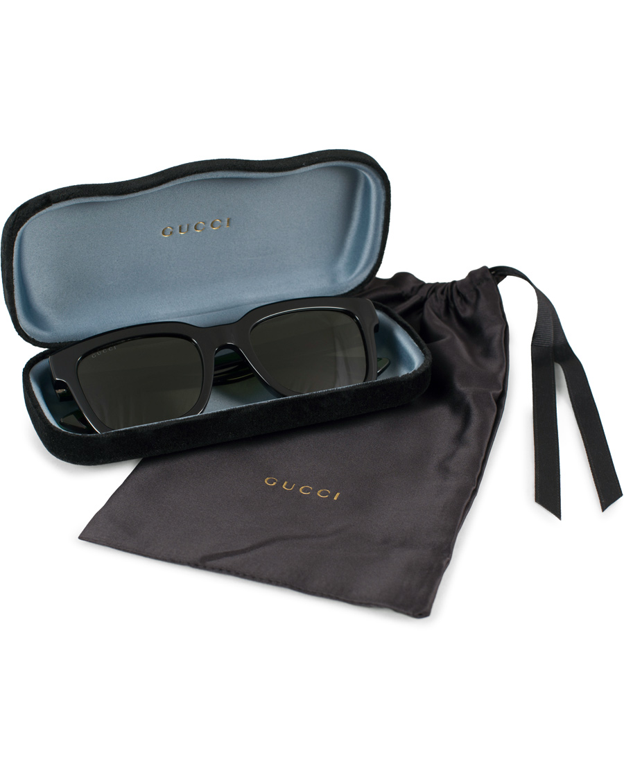 Heren | Gucci GG0001S Sunglasses Black/Green | Gucci | GG0001S Sunglasses Black/Green