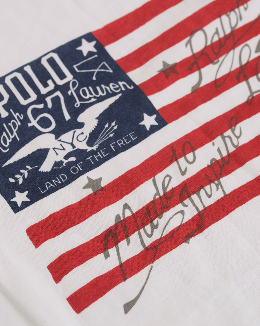Heren | T-shirts | Polo Ralph Lauren | American Flag Print Crew Neck Tee White