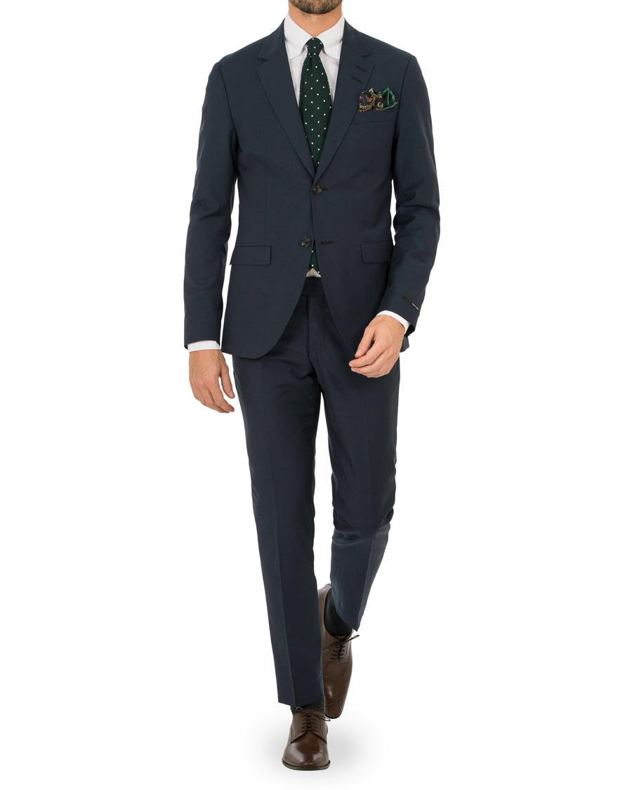 Heren | Broeken | Tiger of Sweden | Gordon Wool/Cotton Suit Trousers Navy