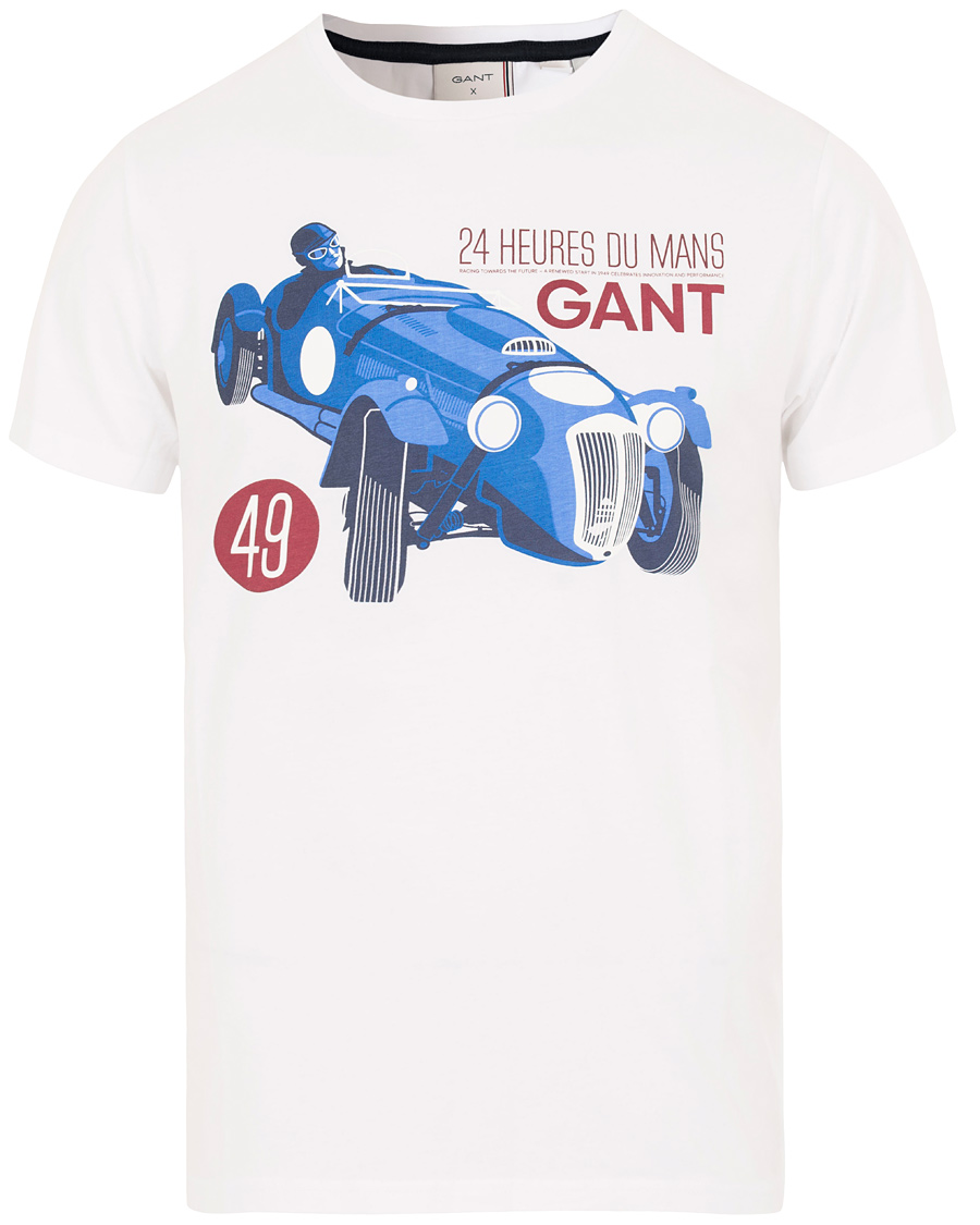 Heren | T-shirts | GANT | Le Mans Car Print Tee White