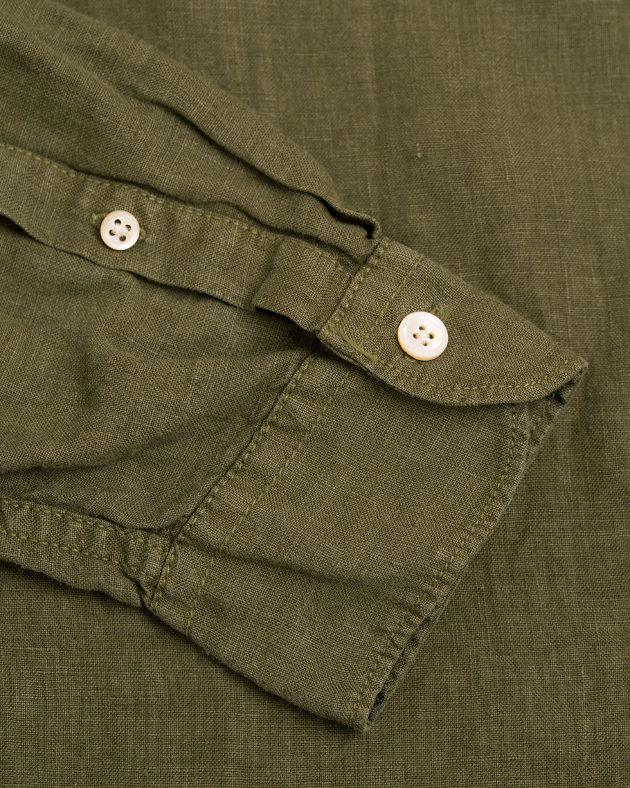 Heren | Overhemden | PS Paul Smith | Slim Fit Linen Shirt Army Green
