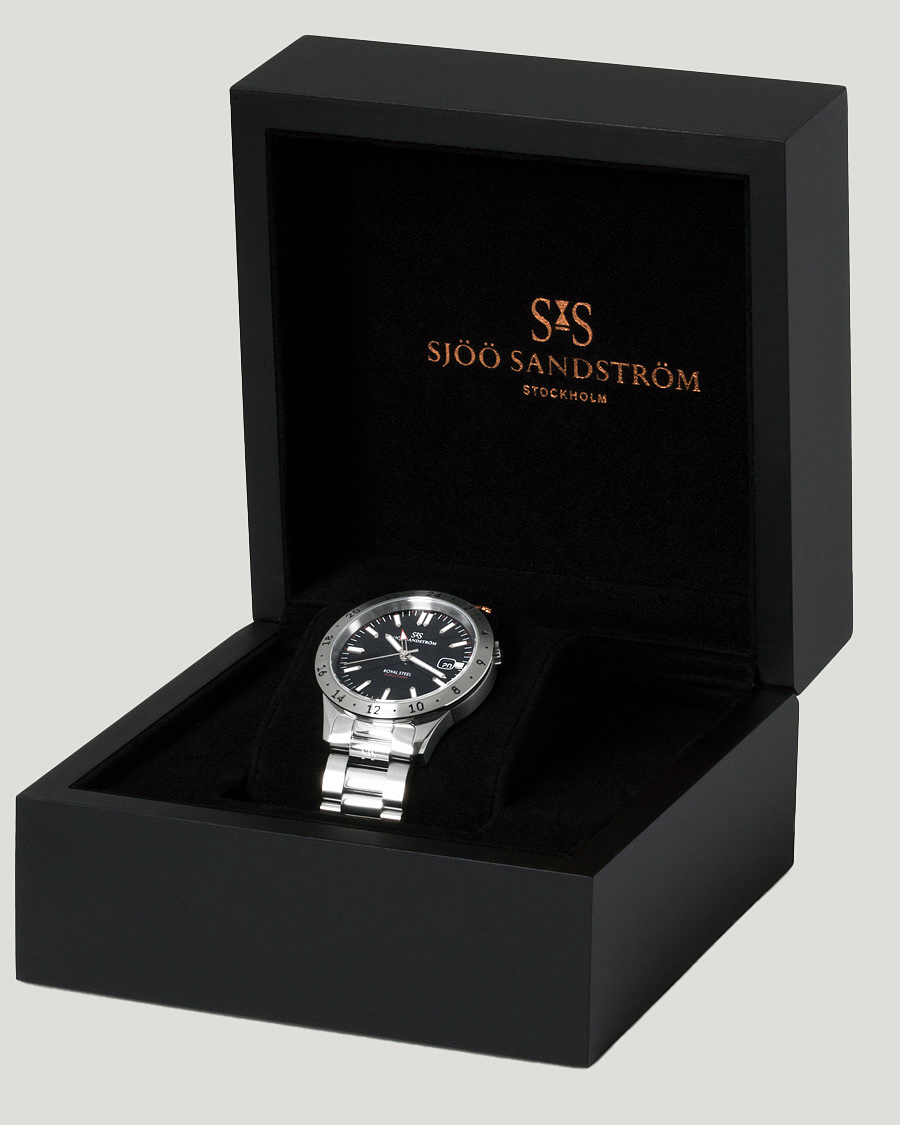 Heren | Sjöö Sandström Royal Steel Worldtimer 41mm Black with Steel | Sjöö Sandström | Royal Steel Worldtimer 41mm Black with Steel