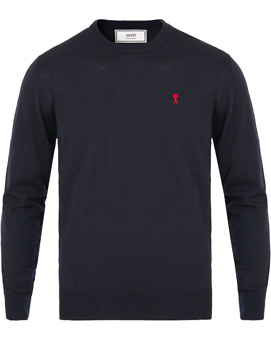 Heren | Truien | AMI | Crew Neck Logo Sweater Navy