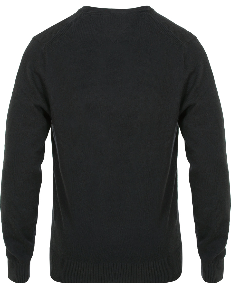 Heren | Truien | Tommy Hilfiger | Pima Cotton/Cashmere V-Neck Pullover Flag Black