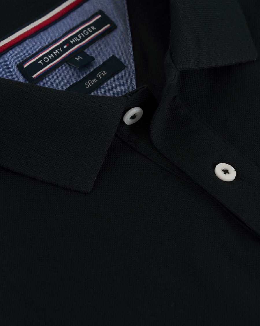 Heren | Truien | Tommy Hilfiger | Luxury Slim Fit Long Sleeve Polo Flag Black