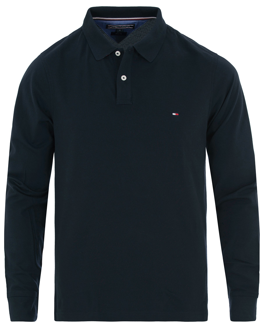 Heren | Truien | Tommy Hilfiger | Luxury Slim Fit Long Sleeve Polo Sky Captain
