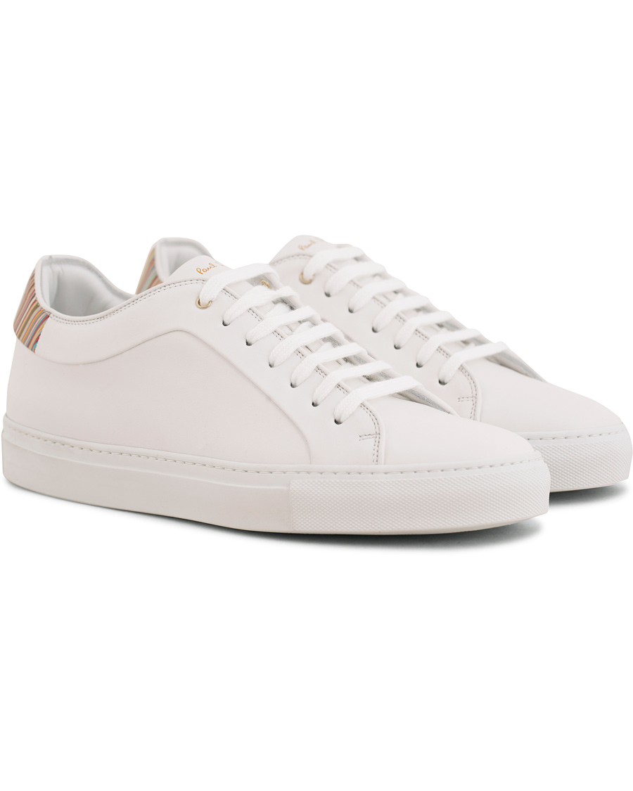 Heren | Paul Smith Basso Leather Sneaker White/Multi Stripe | Paul Smith | Basso Leather Sneaker White/Multi Stripe