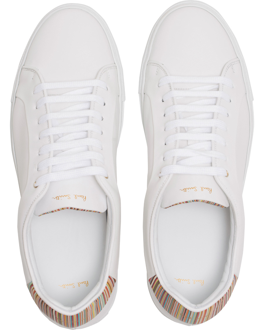 Heren | Paul Smith Basso Leather Sneaker White/Multi Stripe | Paul Smith | Basso Leather Sneaker White/Multi Stripe
