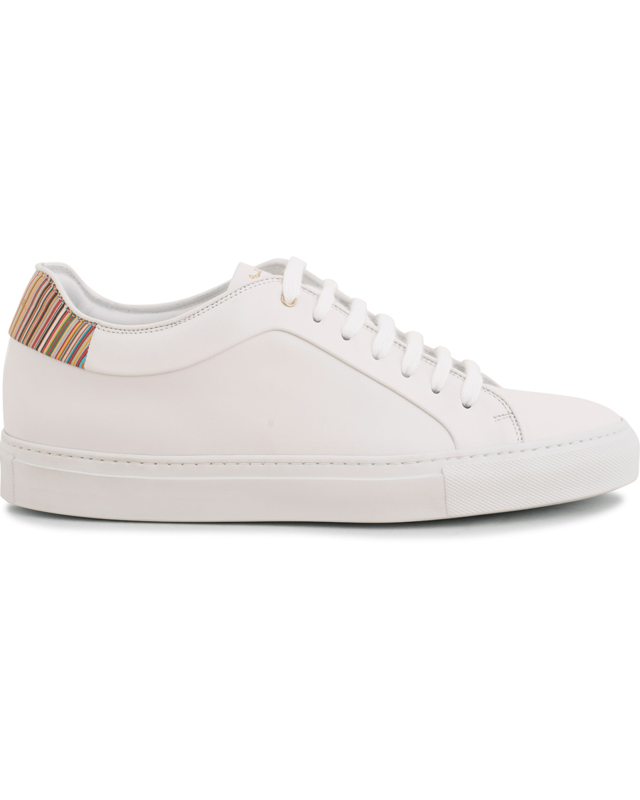 Heren | Paul Smith Basso Leather Sneaker White/Multi Stripe | Paul Smith | Basso Leather Sneaker White/Multi Stripe