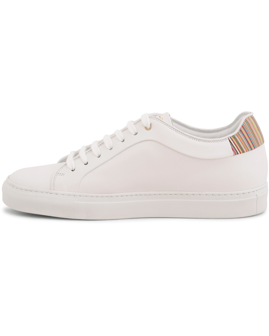 Heren | Paul Smith Basso Leather Sneaker White/Multi Stripe | Paul Smith | Basso Leather Sneaker White/Multi Stripe