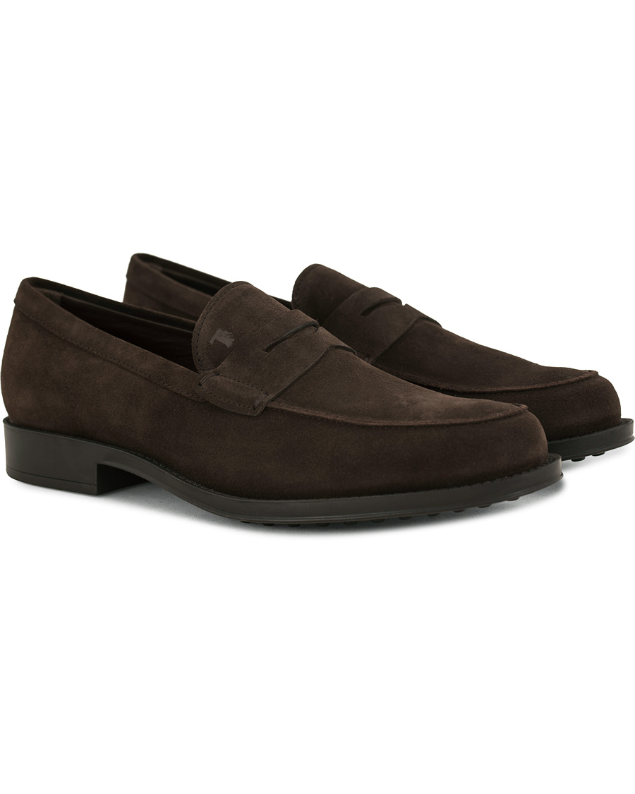 Heren | Tod's Mocassino Penny Loafers Dark Brown Suede | Tod's | Mocassino Penny Loafers Dark Brown Suede