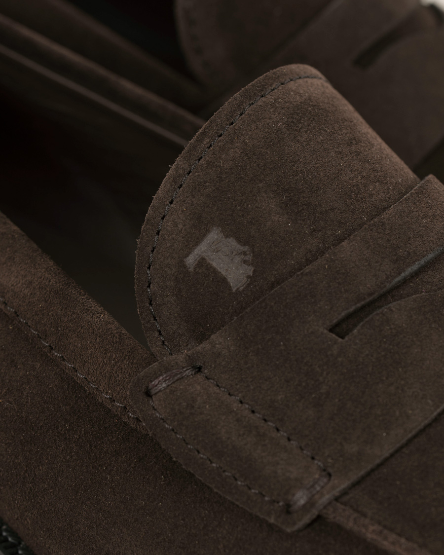Heren | Tod's Mocassino Penny Loafers Dark Brown Suede | Tod's | Mocassino Penny Loafers Dark Brown Suede