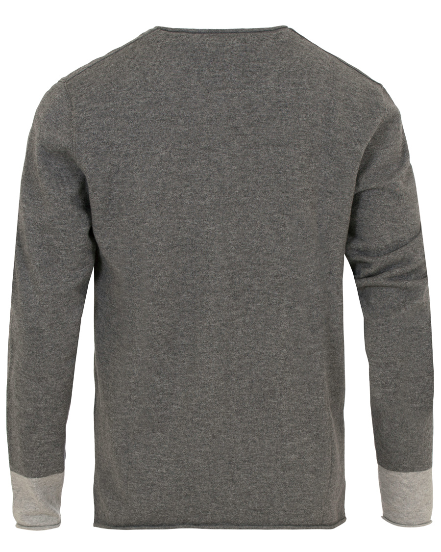 Heren | Truien | Filippa K | Cotton/Merino Roll Edge Sweater Grey Melange