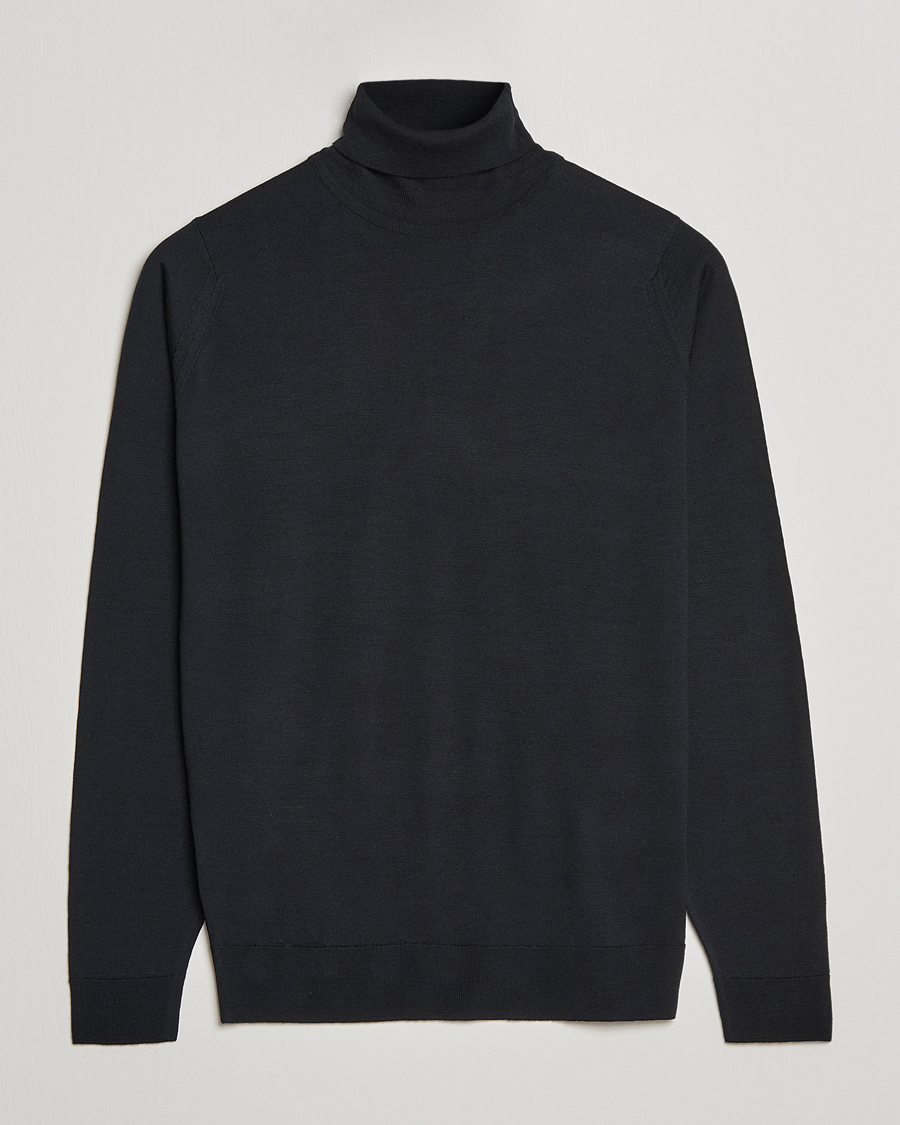 Heren | Truien | John Smedley | Cherwell Extra Fine Merino Rollneck Black