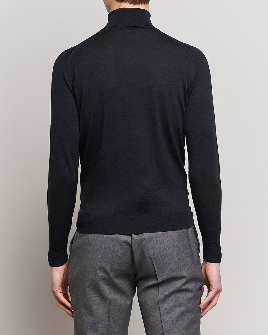 Heren | Truien | John Smedley | Cherwell Extra Fine Merino Rollneck Black