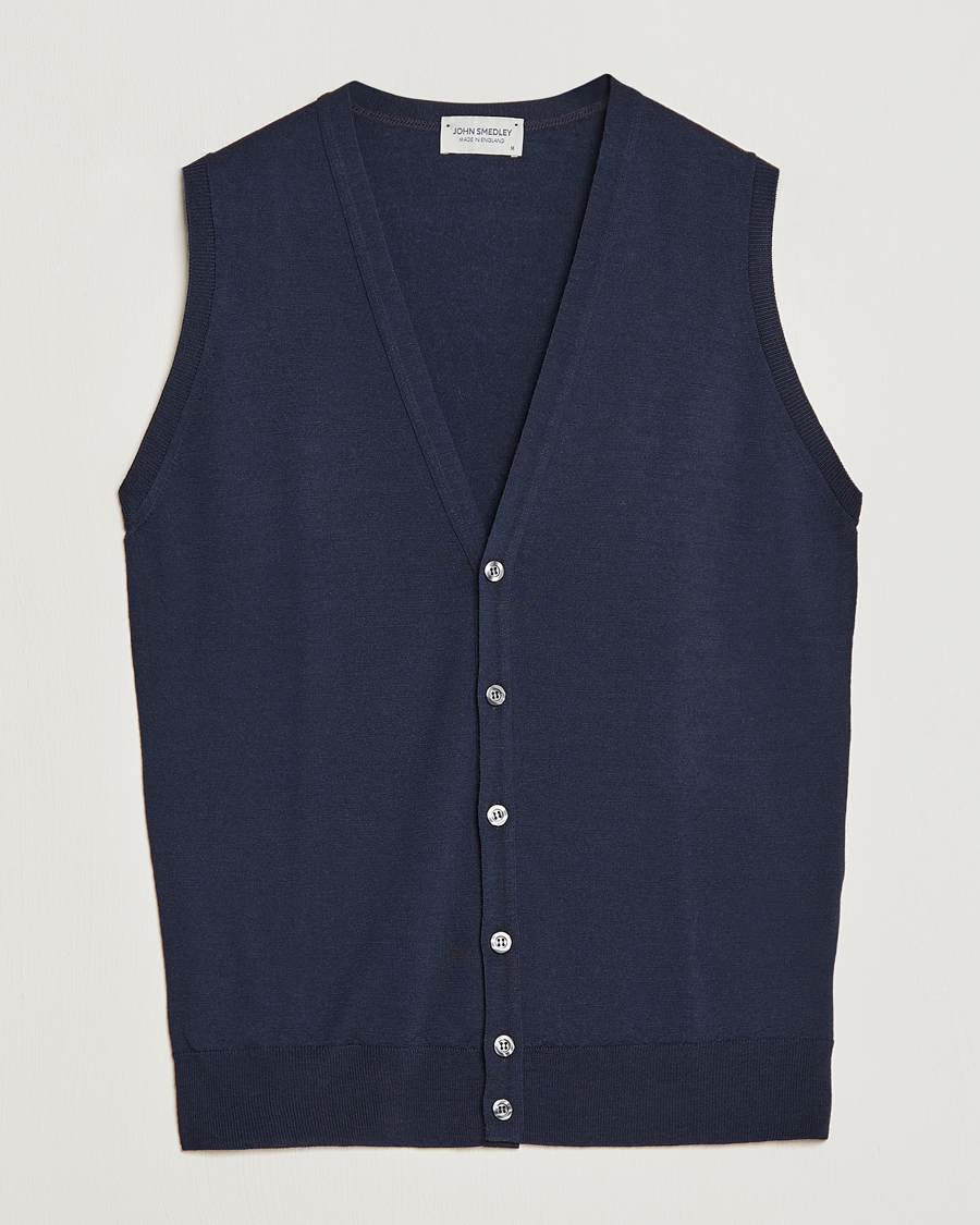 Heren | Truien | John Smedley | Huntswood Slim Fit Waistcoat Midnight