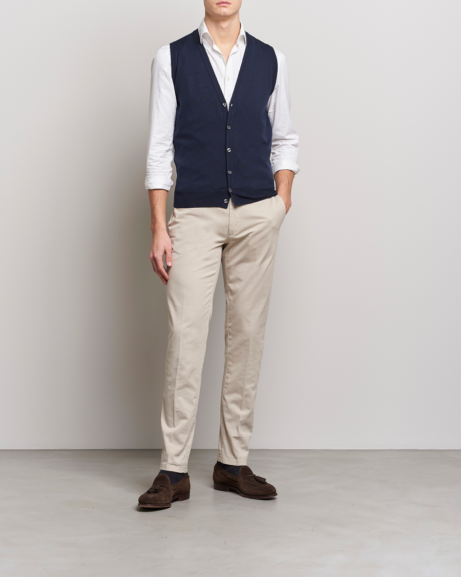 Heren | Truien | John Smedley | Huntswood Slim Fit Waistcoat Midnight