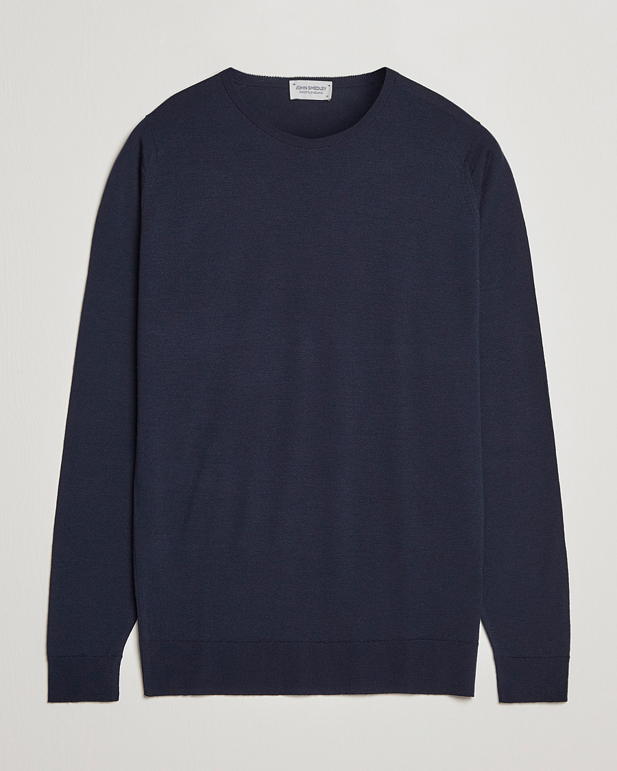 Heren | Truien | John Smedley | Lundy Extra Fine Merino Crew Neck Midnight