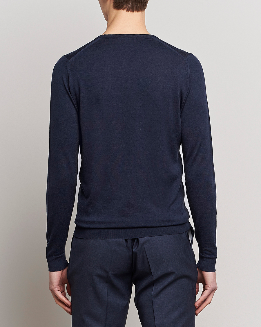 Heren | Truien | John Smedley | Lundy Extra Fine Merino Crew Neck Midnight
