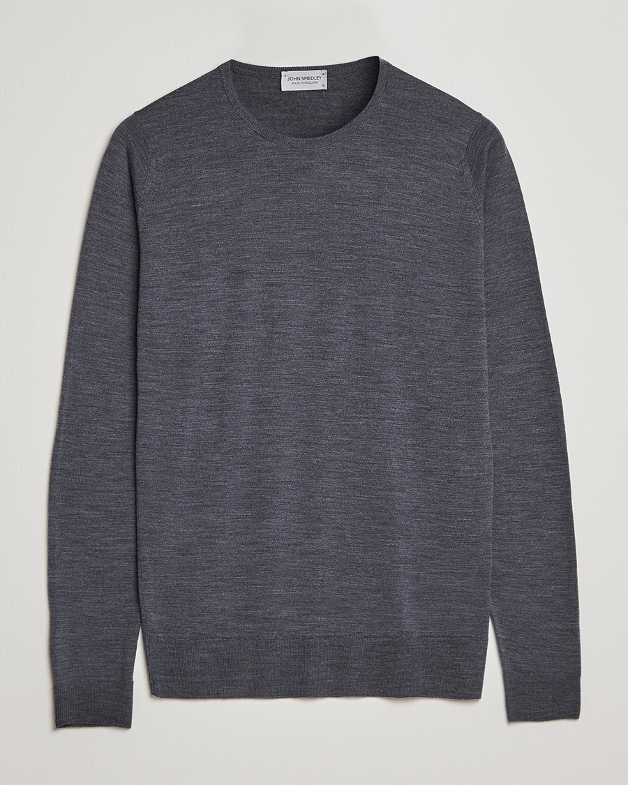 Heren | Truien | John Smedley | Lundy Extra Fine Merino Crew Neck Charcoal