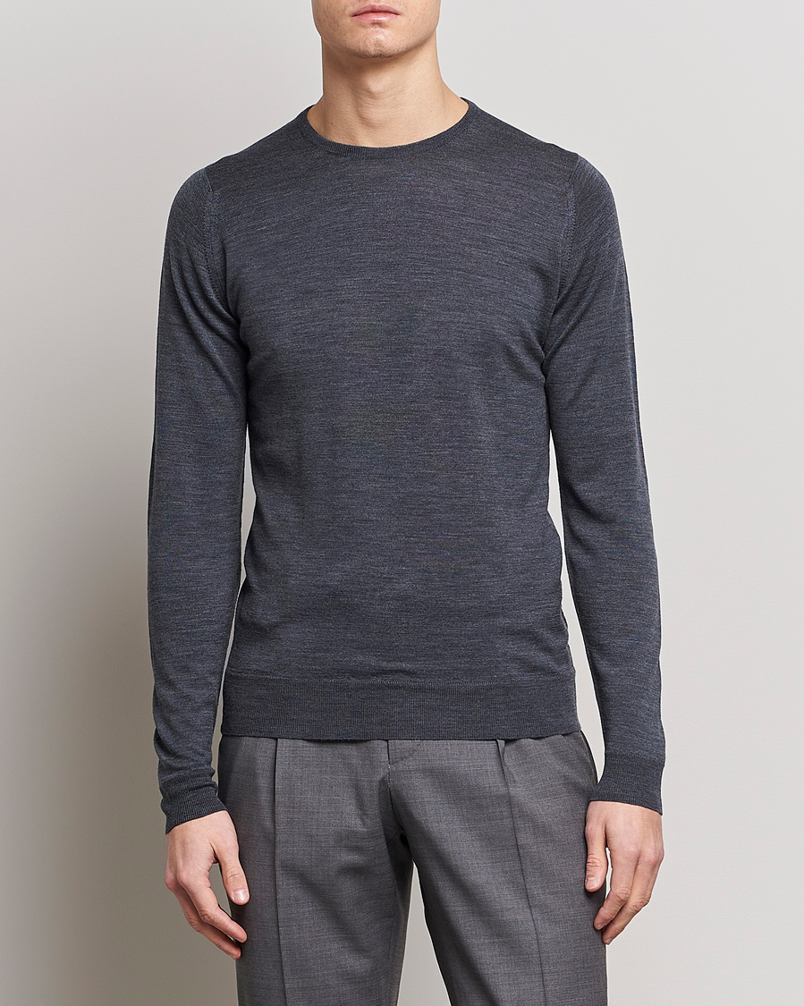 Heren | Kleding | John Smedley | Lundy Extra Fine Merino Crew Neck Charcoal