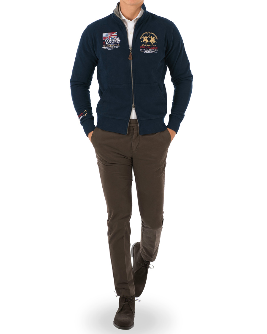 Heren | Truien | La Martina | Silas Full Zip Sweater Navy