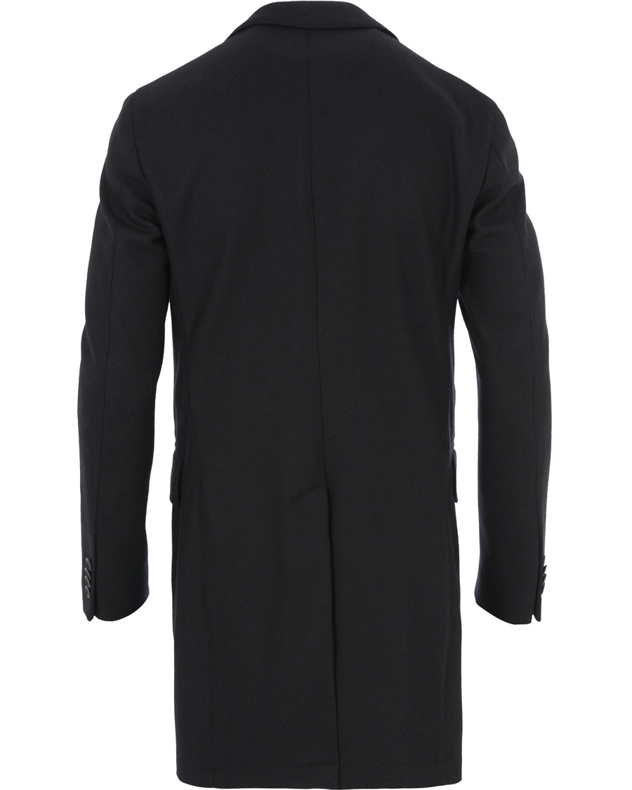 Heren | Jassen | L.B.M. 1911 | Wool Herringbone Peak Lapel Coat Navy