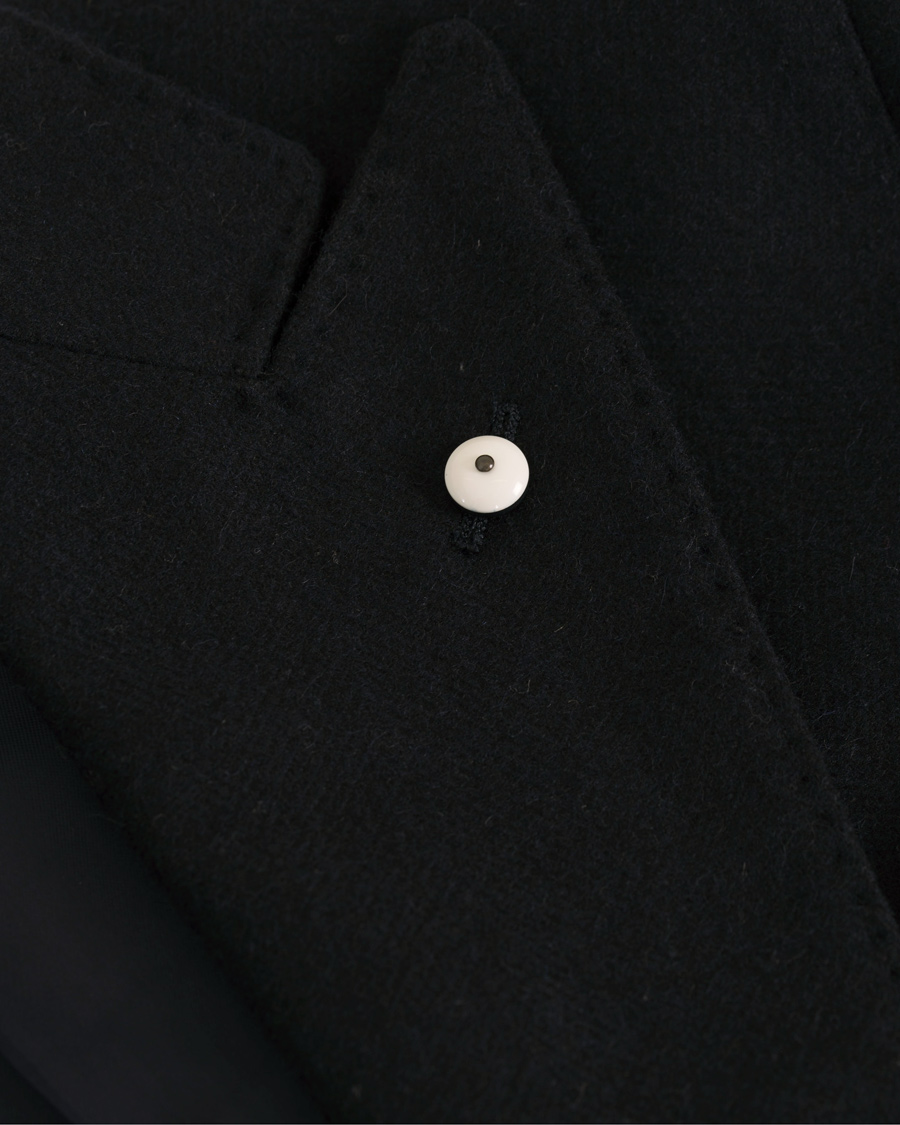 Heren | Jassen | L.B.M. 1911 | Wool Herringbone Peak Lapel Coat Navy