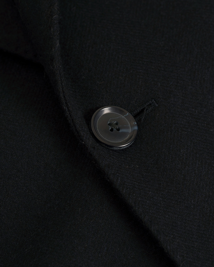 Heren | Jassen | L.B.M. 1911 | Wool Herringbone Peak Lapel Coat Navy