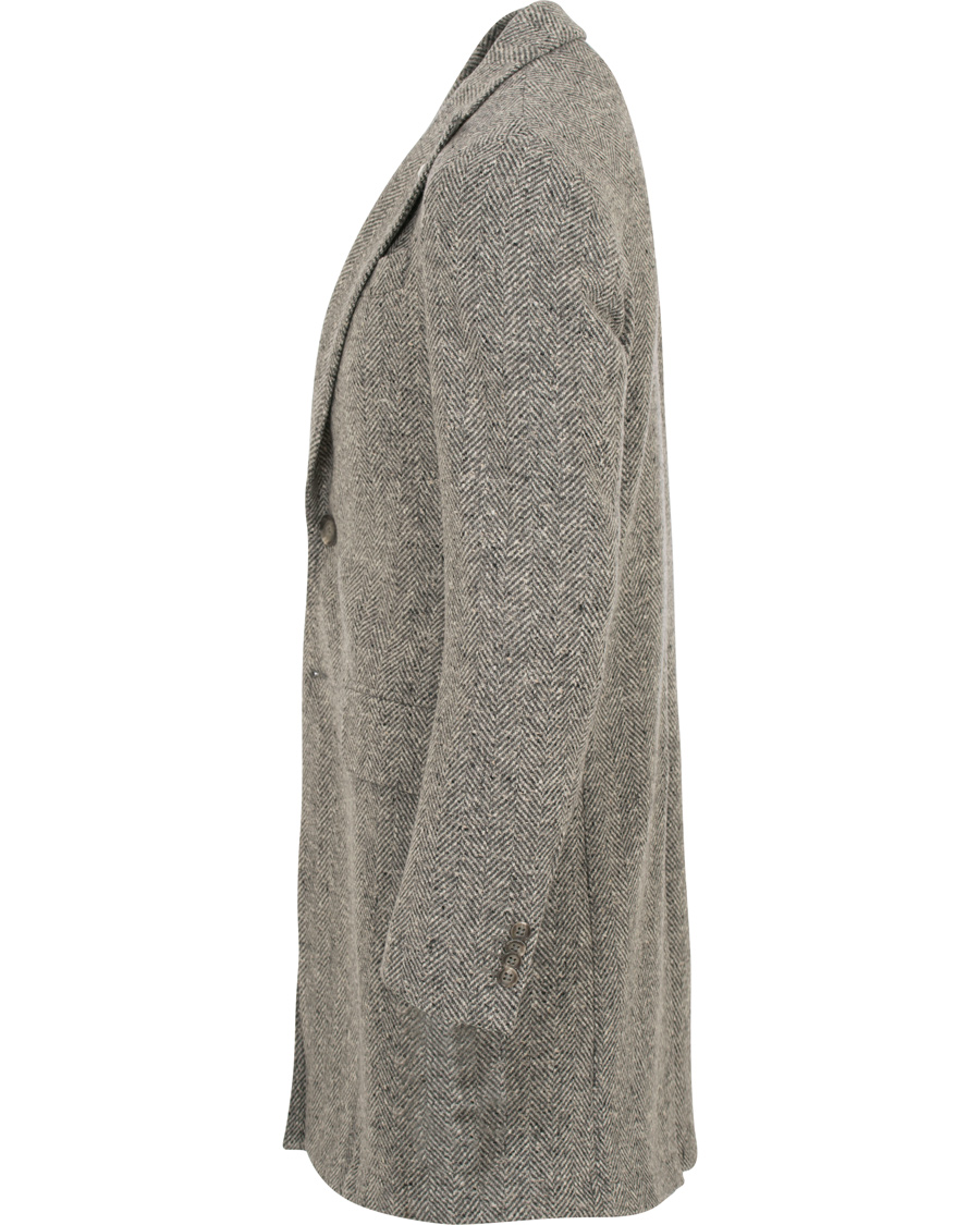 Heren | Jassen | L.B.M. 1911 | Wool Herringbone Peak Lapel Coat Light Grey