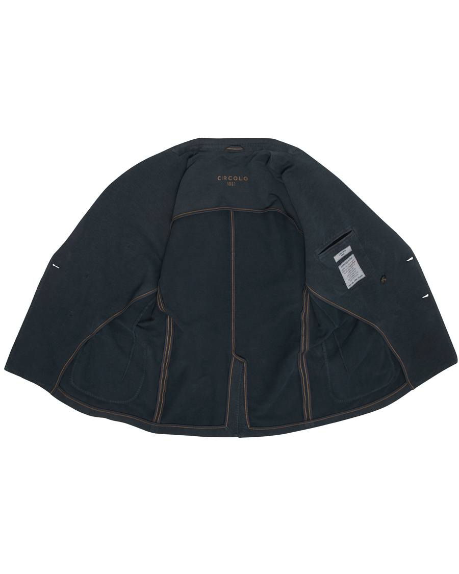 Heren | Blazers | Circolo 1901 | Jersey Patch Pocket Double Breasted Blazer Navy