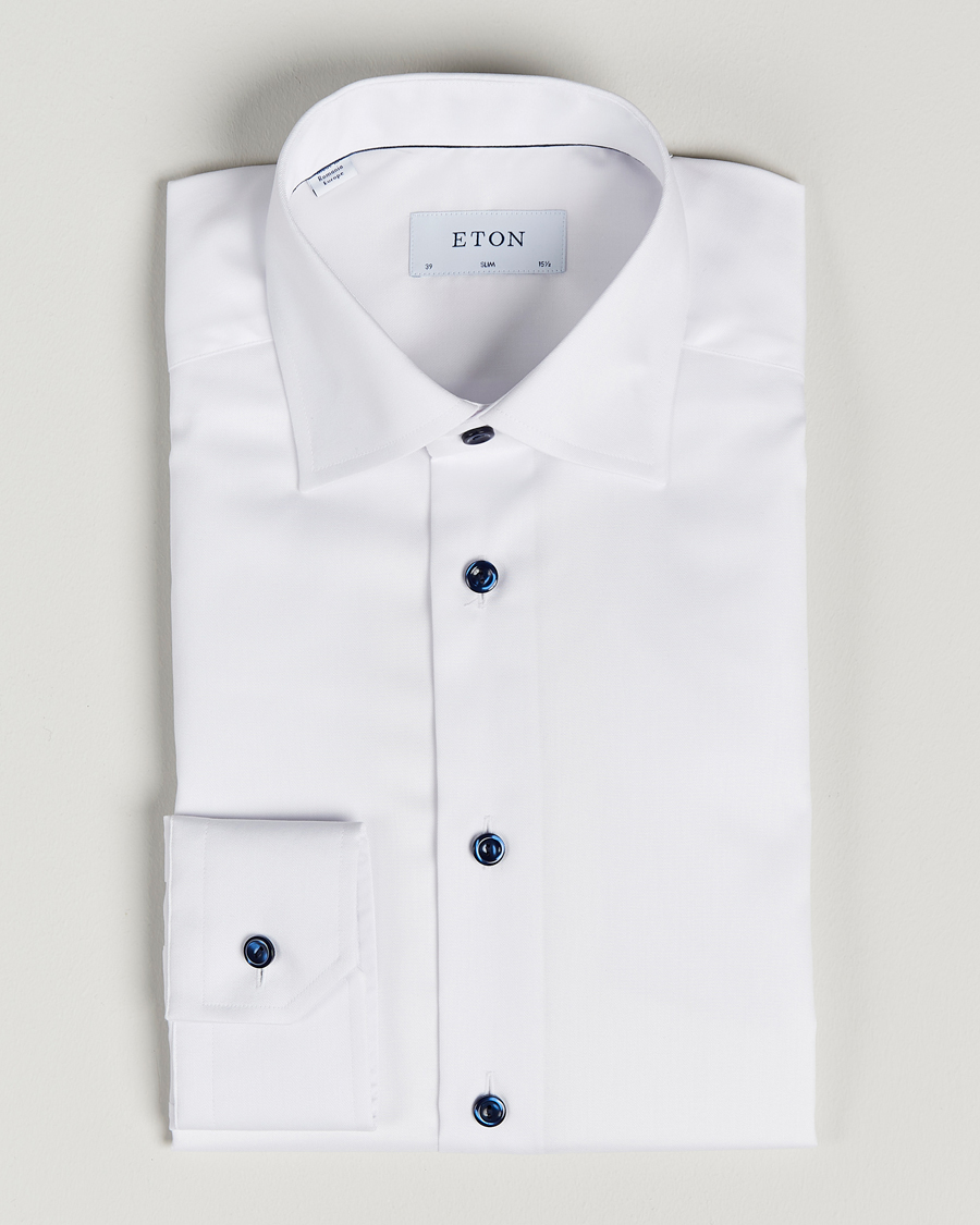 Heren |  | Eton | Slim Fit Signature Twill Shirt White