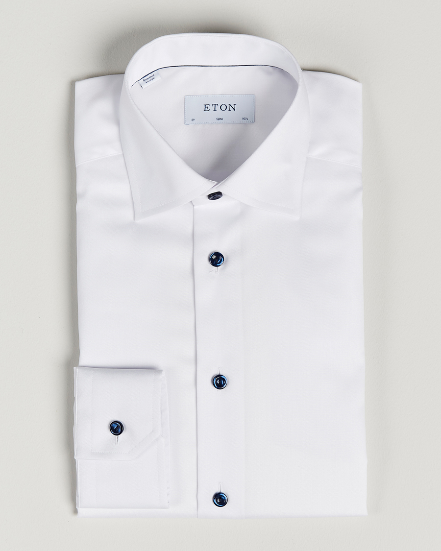 Heren | Overhemden | Eton | Slim Fit Signature Twill Shirt White